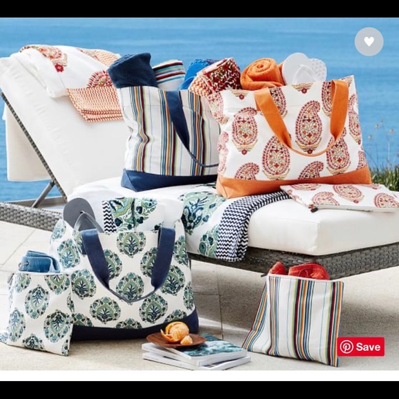 Pottery Barn Bags Pottery Barn Striped Tote Bag Poshmark